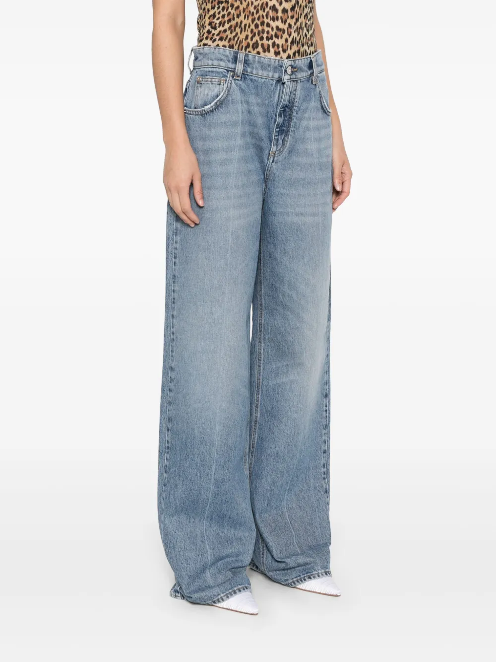 Blumarine Jeans met geborduurd logo Blauw