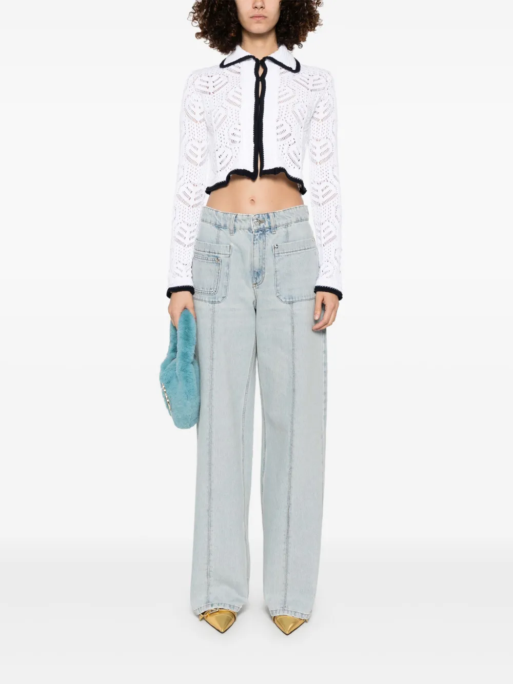 Blumarine Jeans met geborduurd logo Blauw