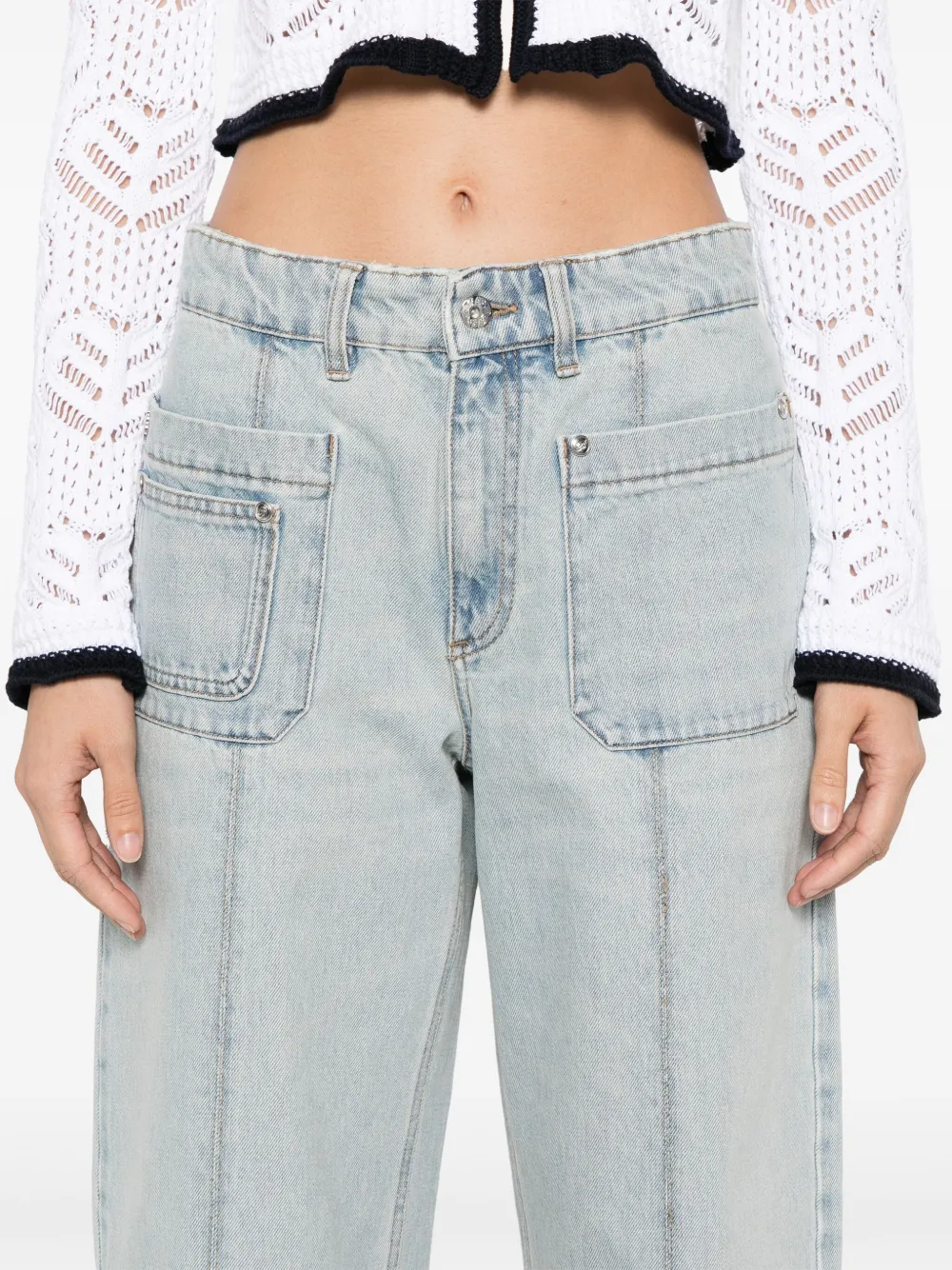 Blumarine Jeans met geborduurd logo Blauw