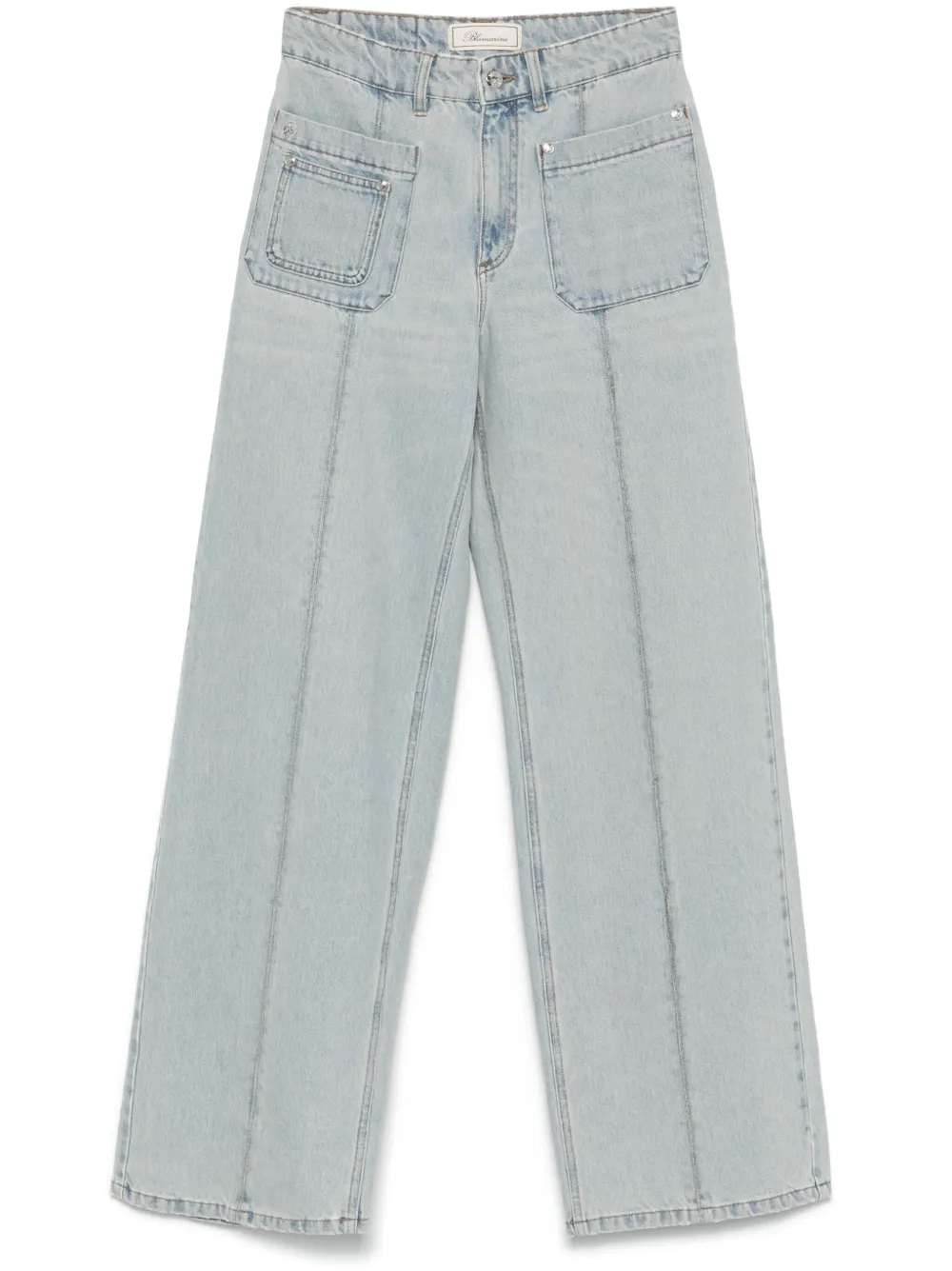 Blumarine Logo-embroidered Jeans In Blue