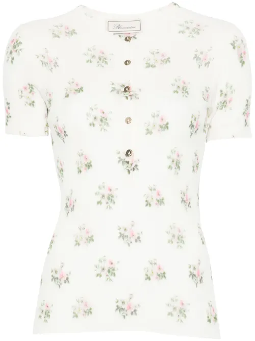 T-shirt à fleurs - Blumarine - Modalova