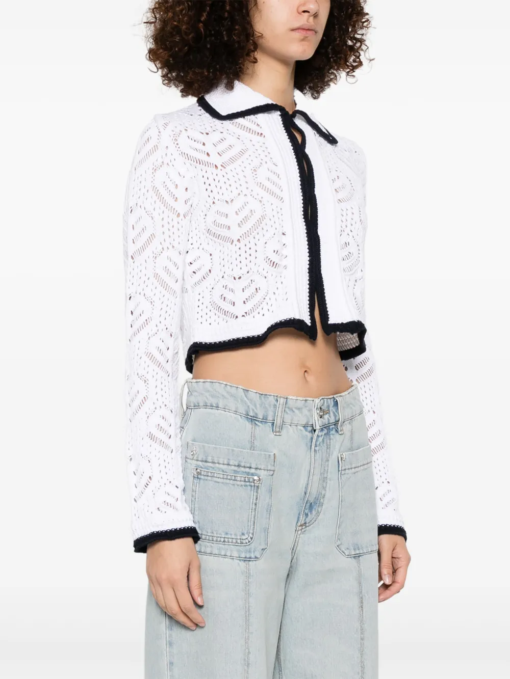 Blumarine Opengebreid vest Wit
