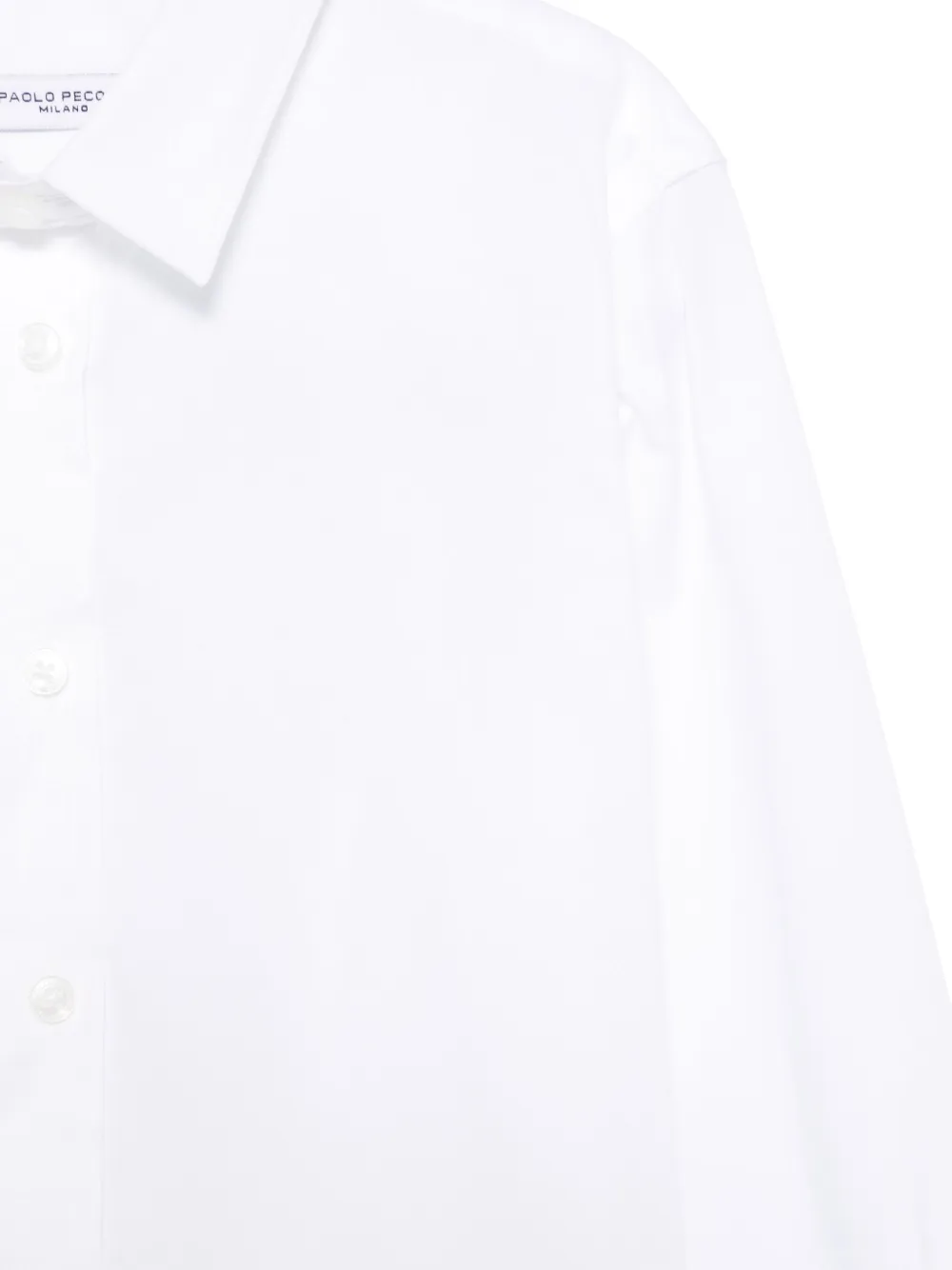 Paolo Pecora Kids Shirt met geborduurd logo Wit