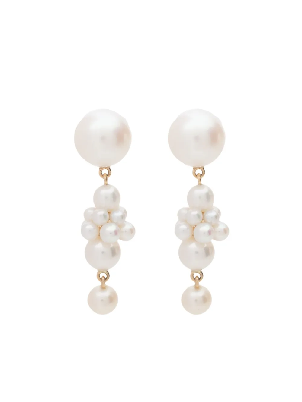 14kt yellow gold Petite Tulipe pearl earrings