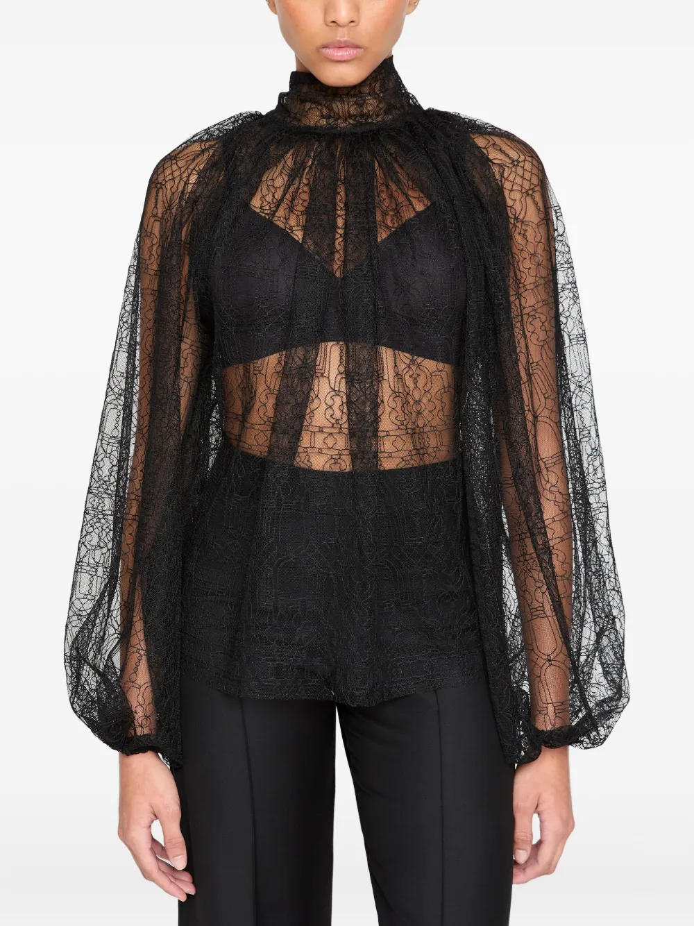 Atu Body Couture Kanten blouse Zwart