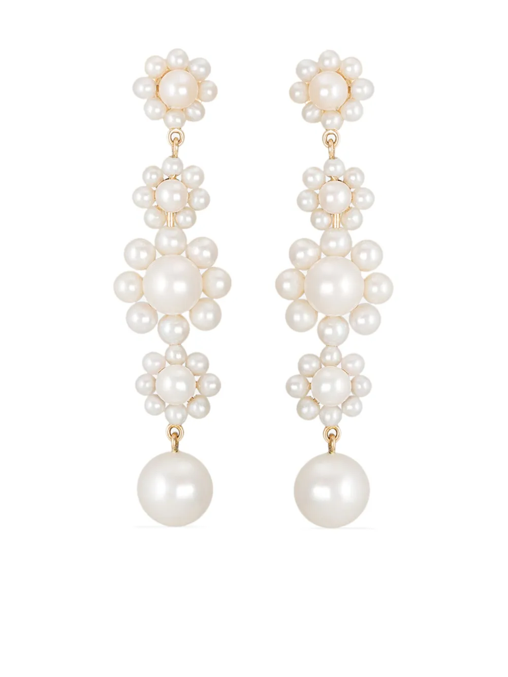 14kt yellow gold Bellis pearl earrings