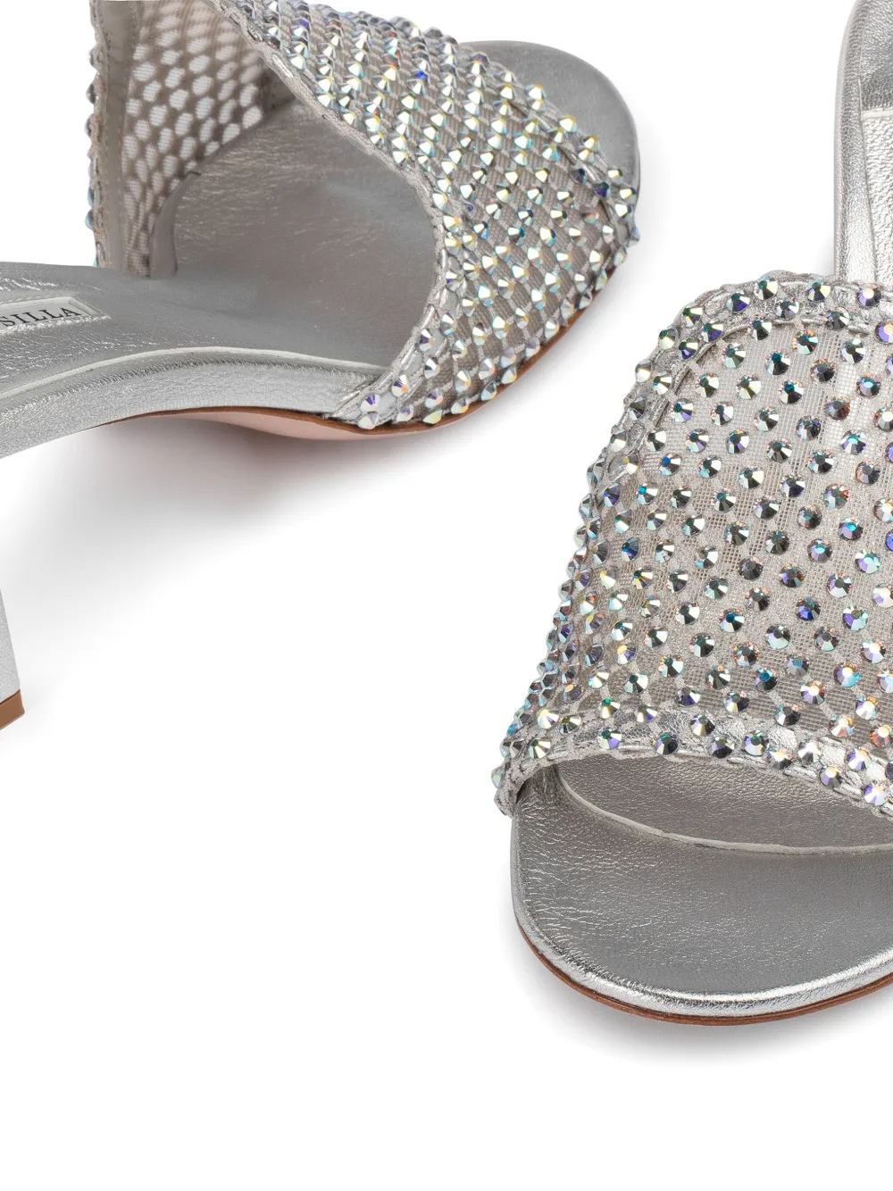 Le Silla 60mm Gilda mules Silver