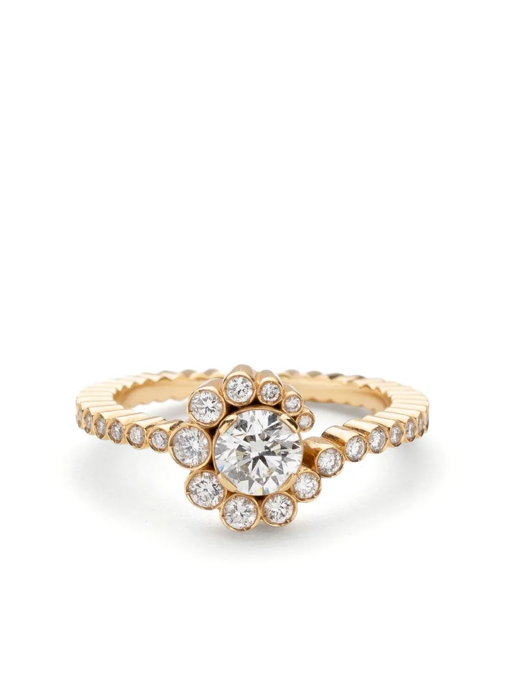 18K yellow gold Celestine diamonds ring