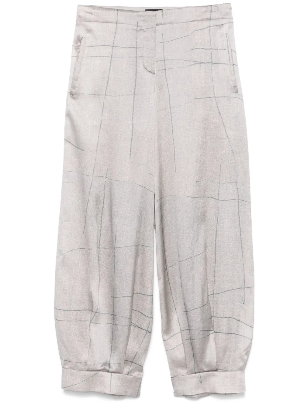 Giorgio Armani Seidenhose mit Print | Grau | Image 1