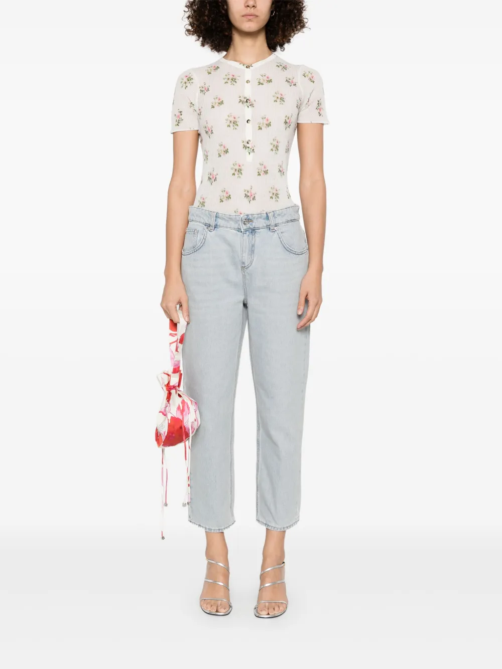 Blumarine Jeans met geborduurd logo Blauw