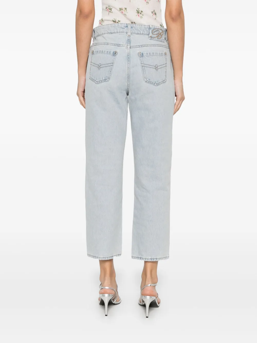 Blumarine Jeans met geborduurd logo Blauw