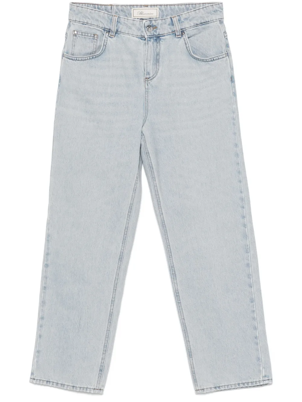 Blumarine Logo-embroidered Jeans In Blue