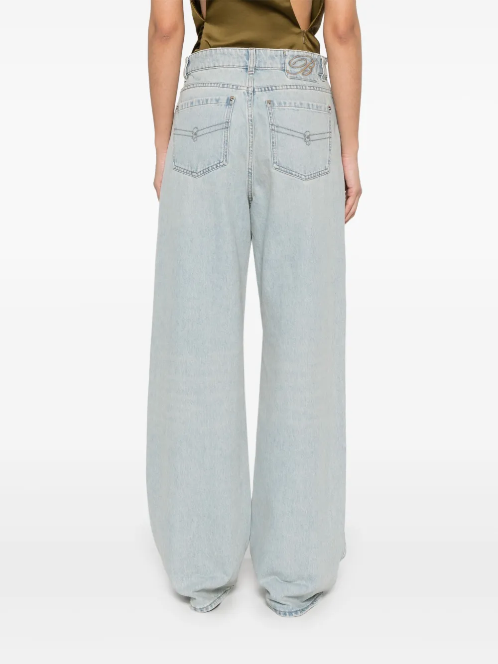 Blumarine Jeans met geborduurd logo Blauw