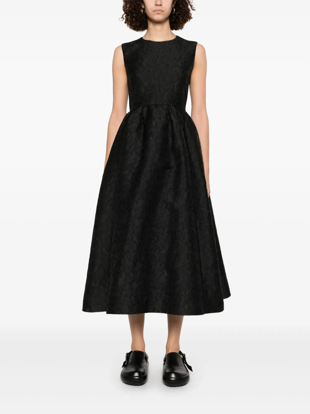 Juun.J brocade midi dress - Zwart