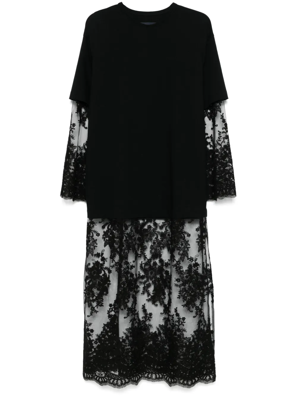 lace-panelling maxi dress