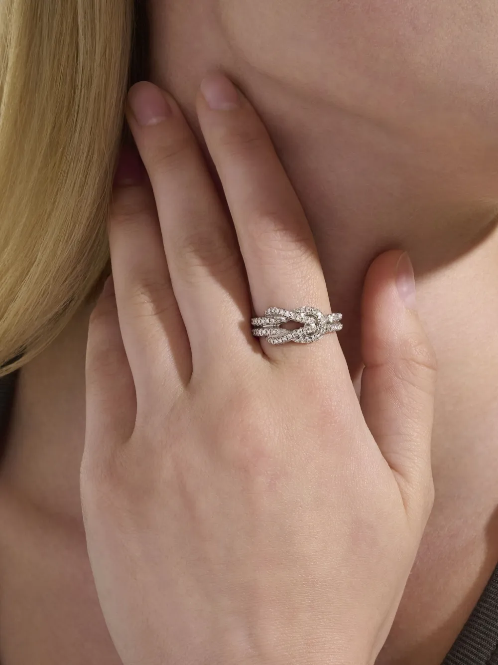 John Hardy Sterling zilveren Love Knot ring met diamant