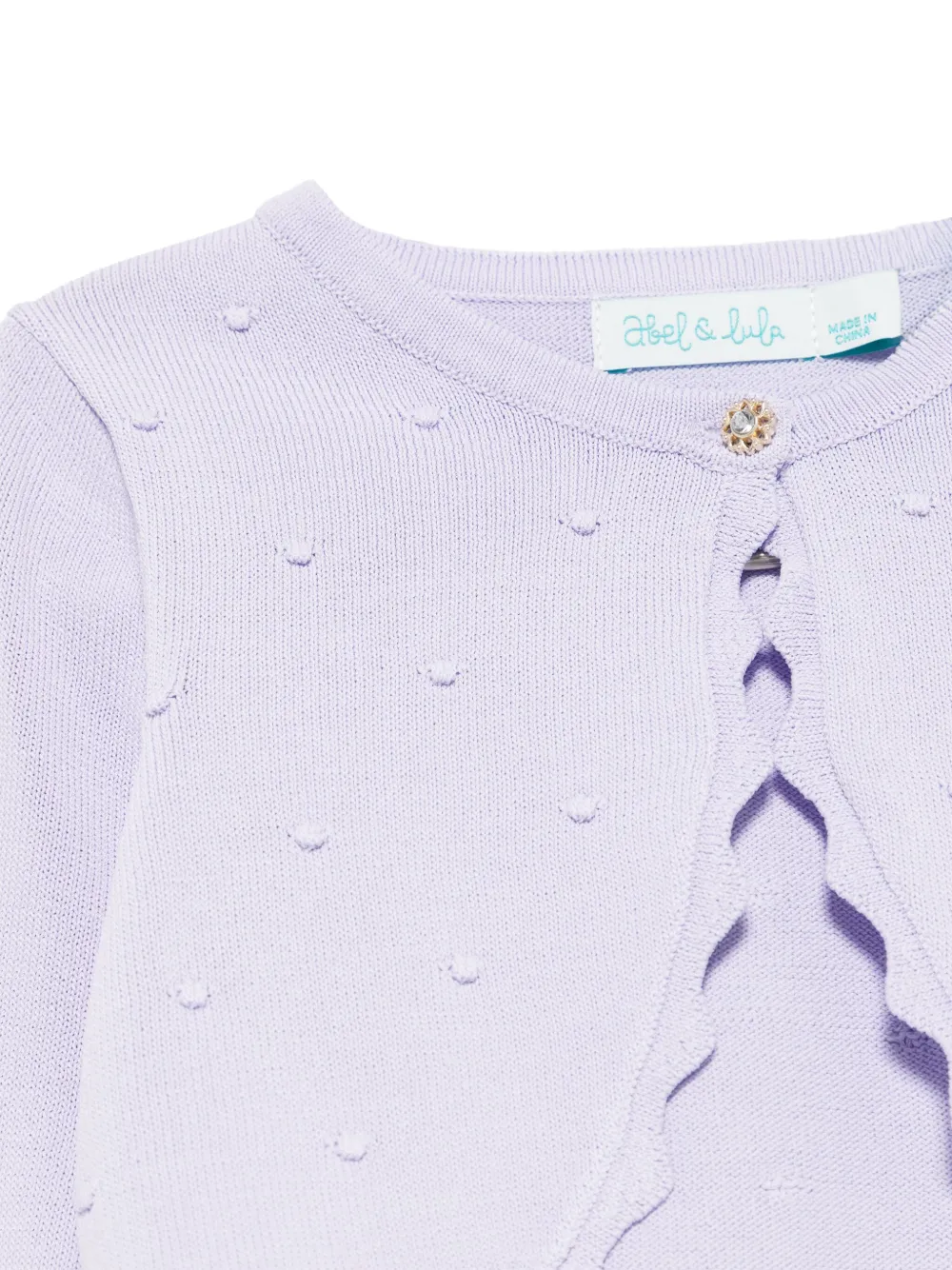 Abel & Lula Tricot vest met franje Paars