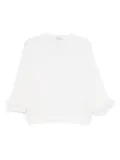 Philo-Sofie feather-trim round-neck sweater - White