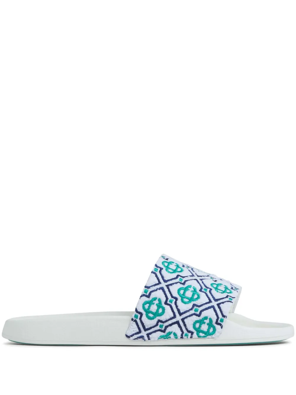 Casablanca embroidered-monogram slides White