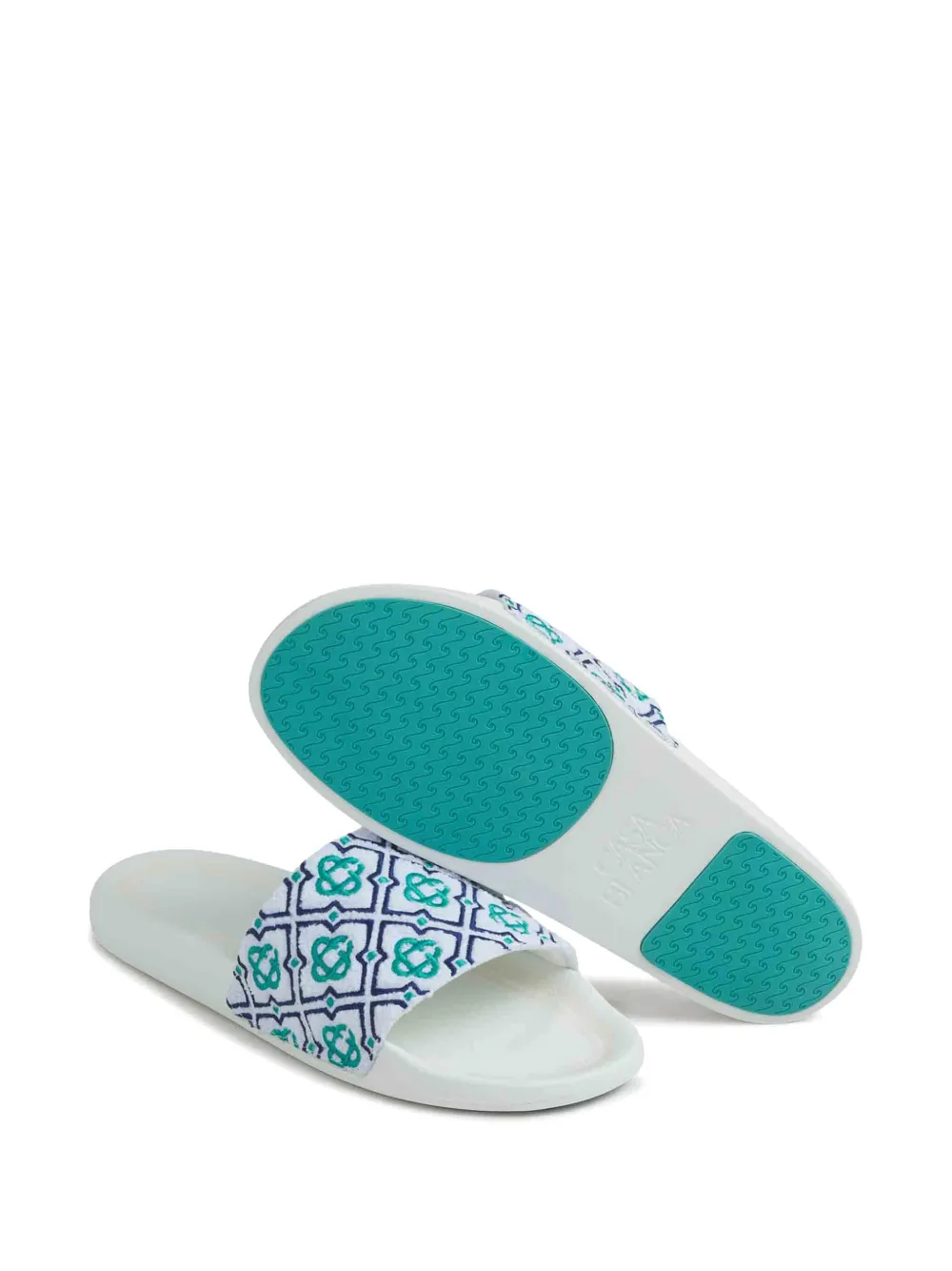 Casablanca embroidered-monogram slides White