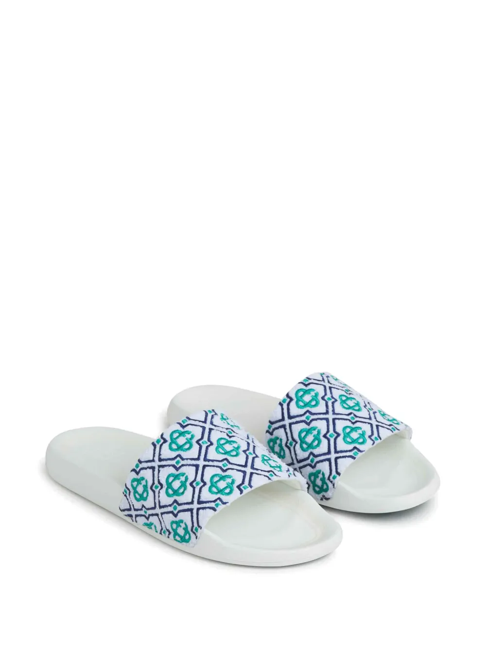 Casablanca Badslippers met geborduurd monogram - Wit