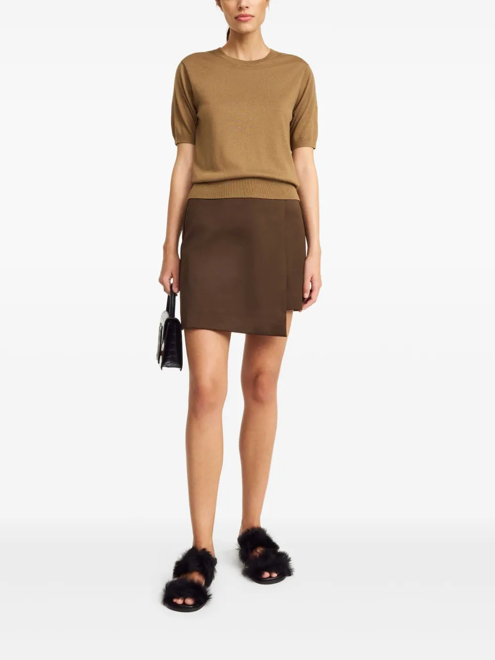 By Malene Birger Fijngebreid T-shirt - Bruin