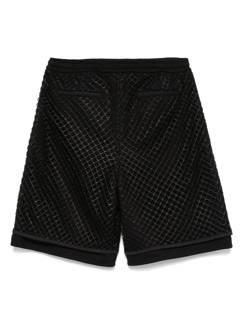 Juun.J Bermuda shorts met mesh - Zwart