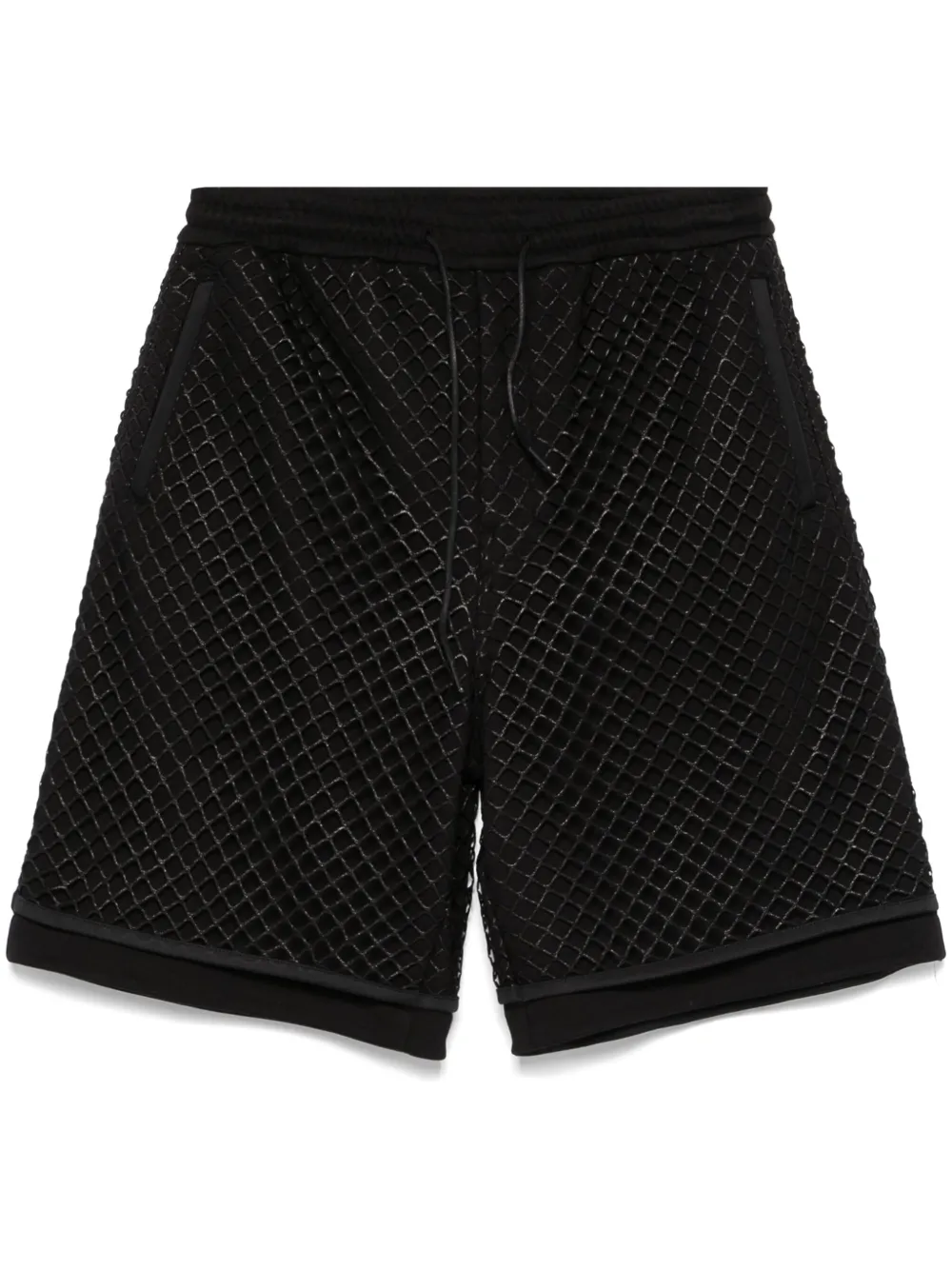 mesh-overlay bermuda shorts