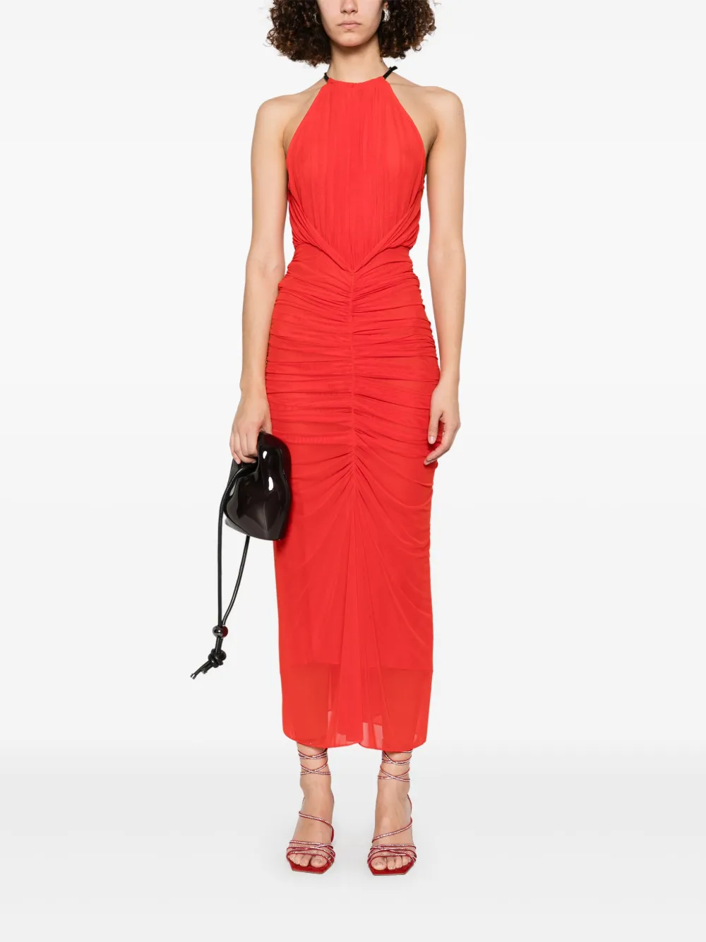 Mugler Jurk met halternek - Rood