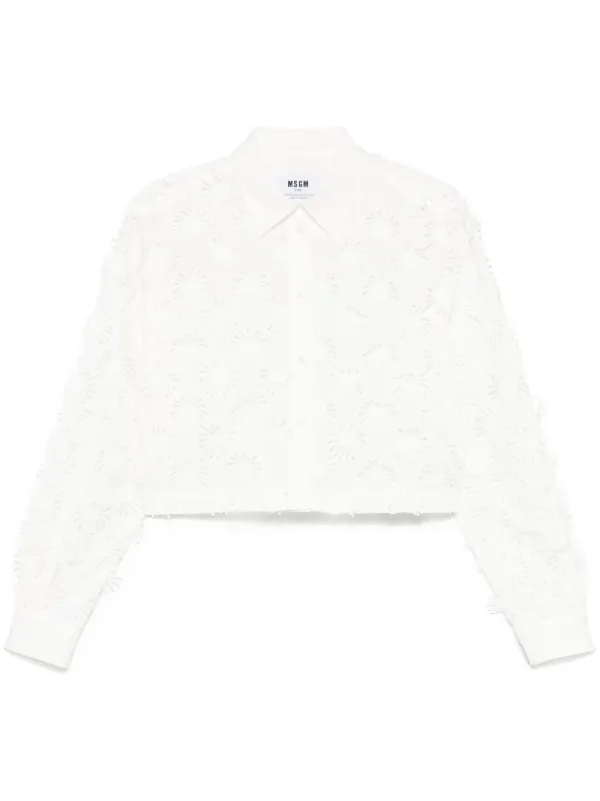MSGM エンブロイダリー シャツ | ホワイト | FARFETCH JP