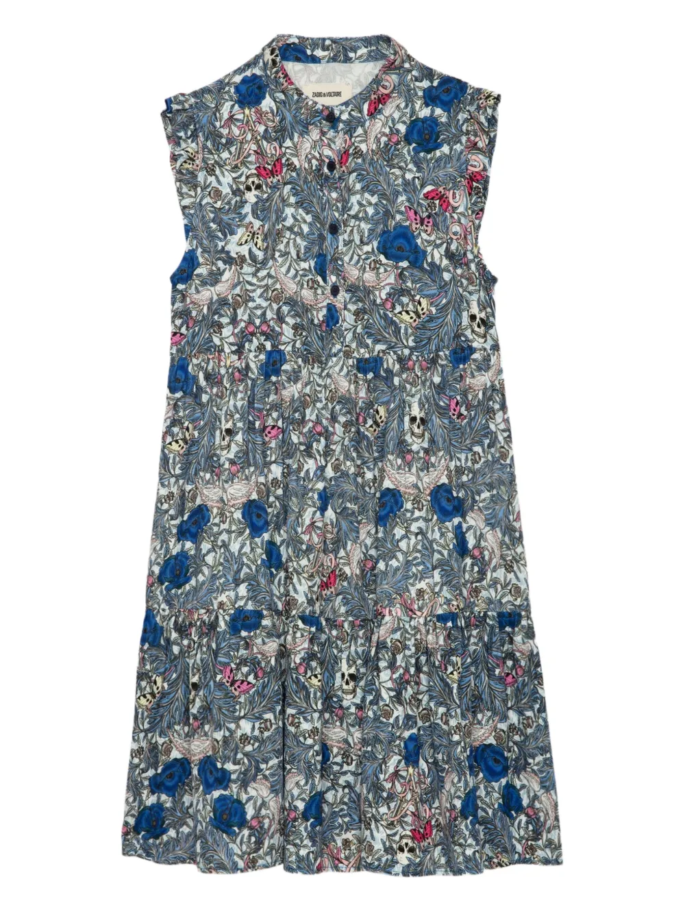 Zadig&Voltaire Gelaagde jurk met bloe print Beige