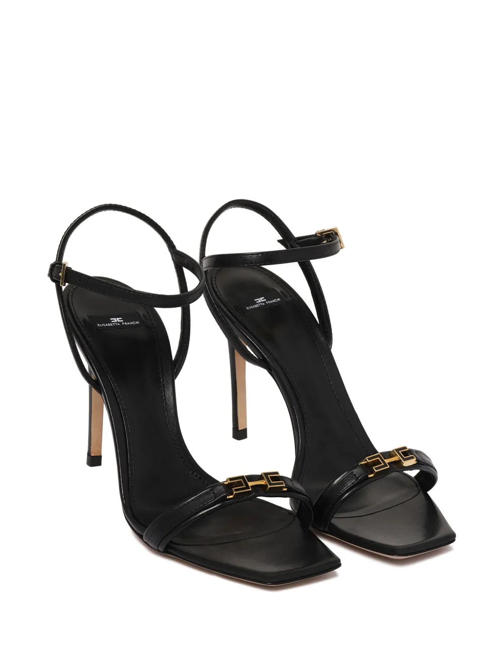 Elisabetta Franchi logo-plaque sandals Black