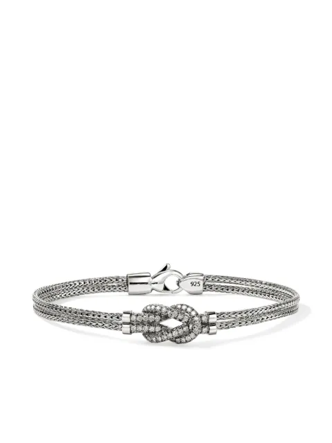 John Hardy pulsera Love Knot en plata de ley con diamante