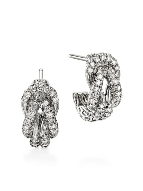John Hardy sterling silver Love Knot diamond earrings