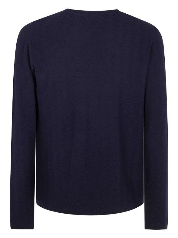 Giorgio Armani Crew Neck Sweater Blue FARFETCH