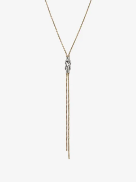 John Hardy 14K yellow gold love Knot Y diamond necklace