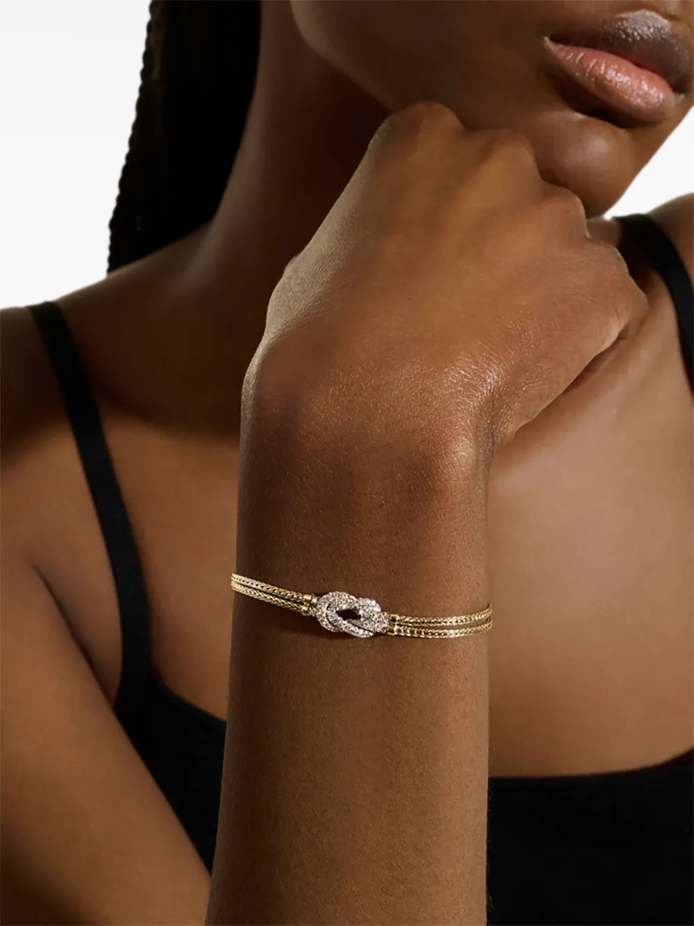 John Hardy 14kt geelgouden Love Knot armband met diamant