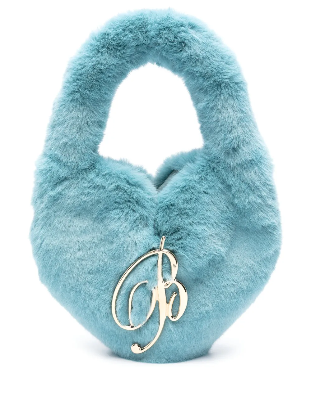 mini faux-fur heart bag