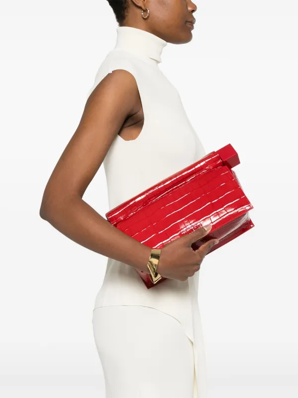 JACQUEMUS ポシェット クラッチバッグ レッド ★ 2WAY The small Rond Carré clutch by JACQUEMUS | Official website