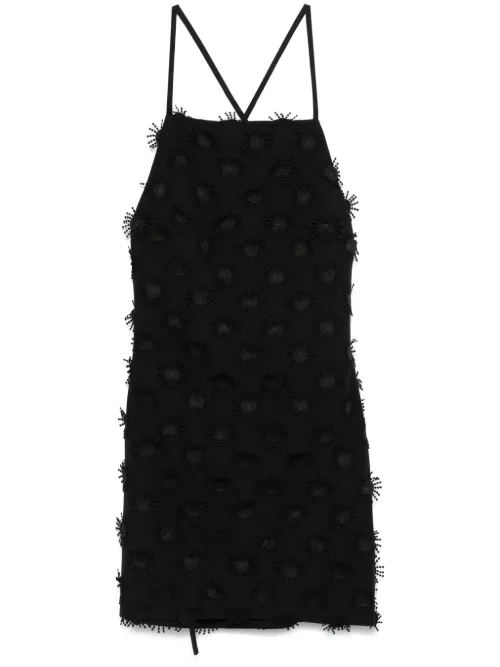 Robe courte à fleurs appliquées - MSGM - Modalova