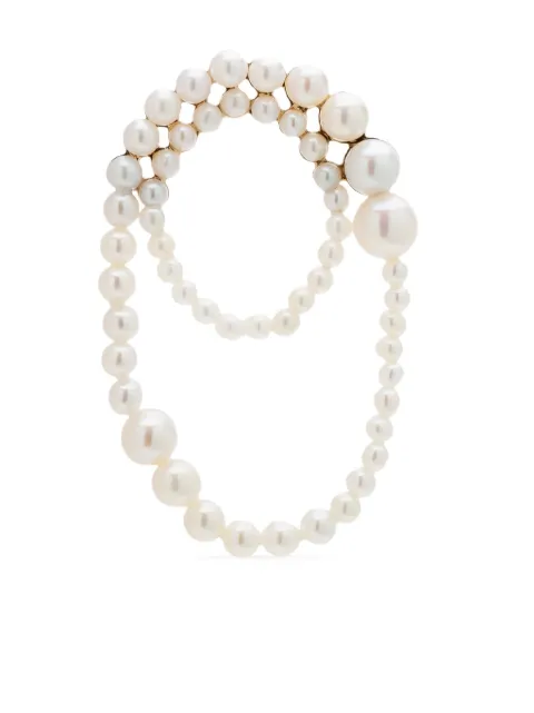 Sophie Bille Brahe 14kt yellow gold Embrasse pearl single earring