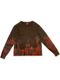Eckhaus Latta graffiti-print long-sleeve top - Brown