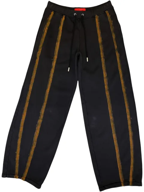 Eckhaus Latta pantalones con cordones en la pretina y detalle de raya