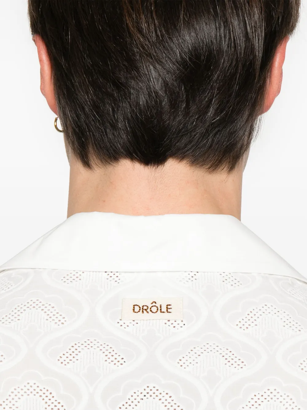 Drôle De Monsieur Overhemd met broderie anglaise Wit
