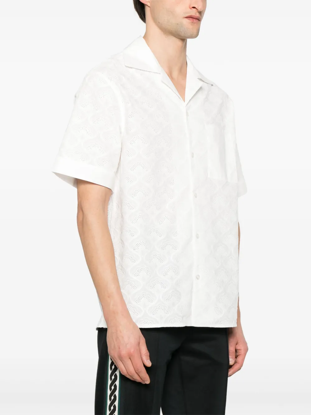 Drôle De Monsieur Overhemd met broderie anglaise Wit