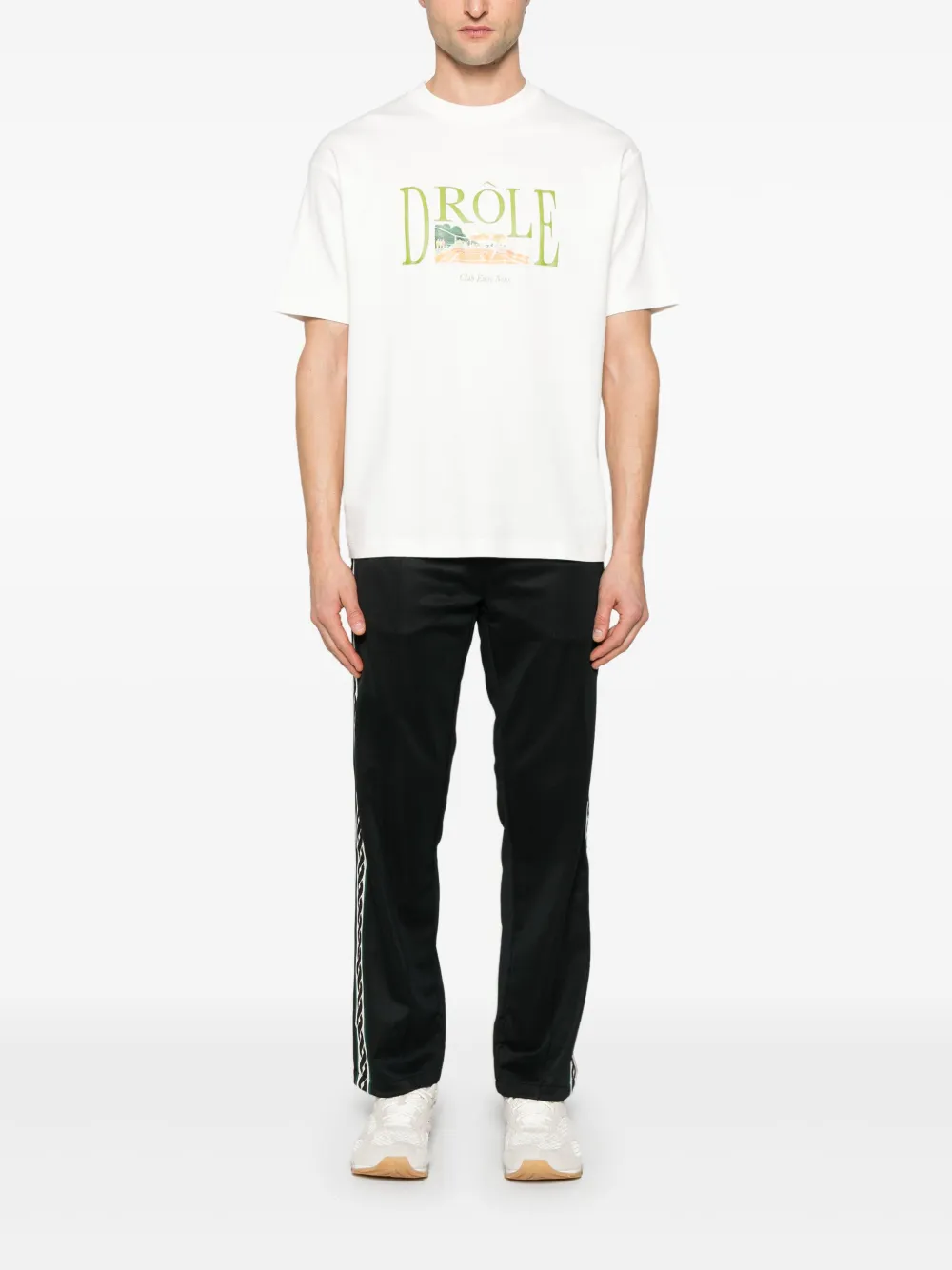 Drôle De Monsieur Tennis Court T-shirt - Wit