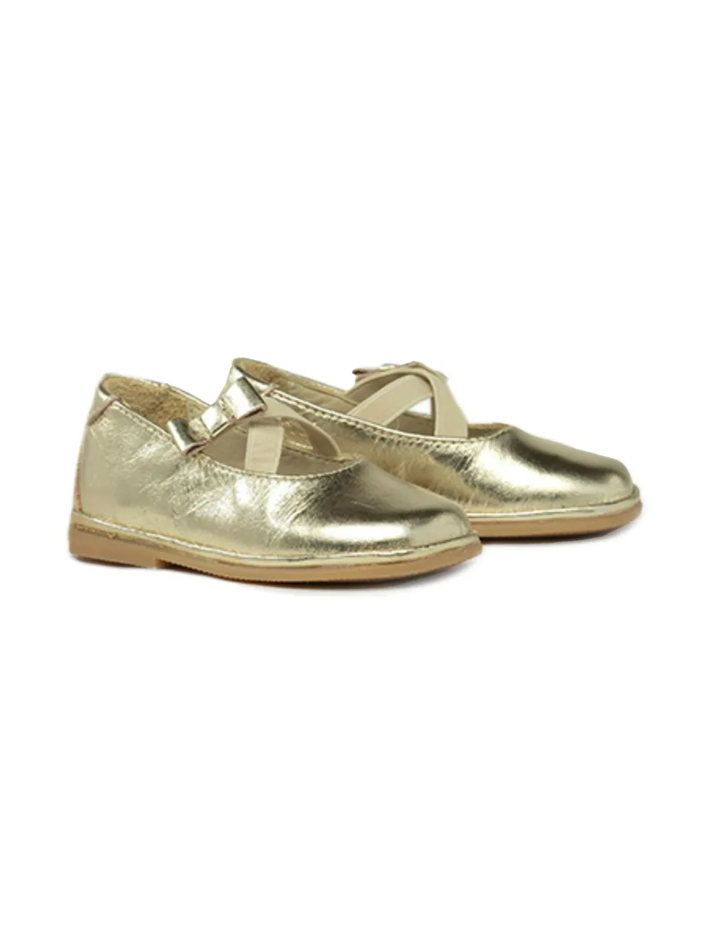 Pèpè laminated ballerina shoes Gold