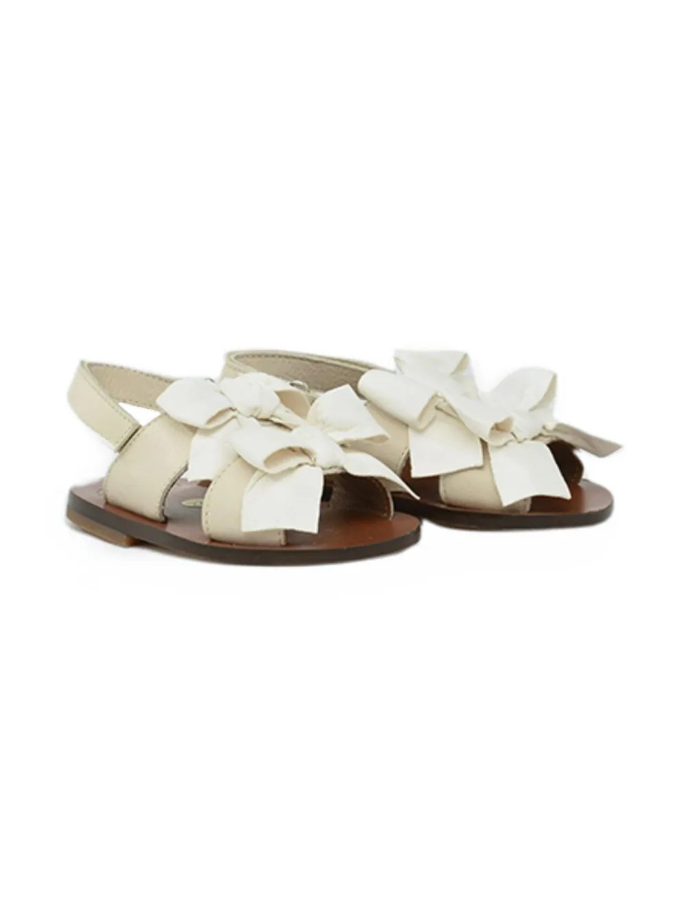 Pèpè Sandalen verfraaid met strik Beige