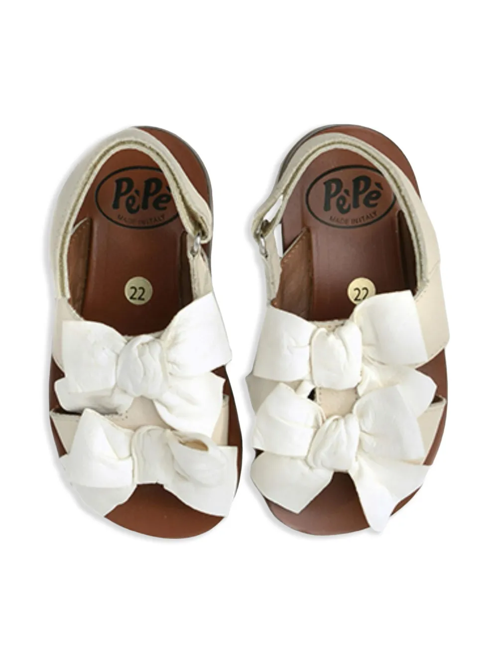 Pèpè Sandalen verfraaid met strik Beige
