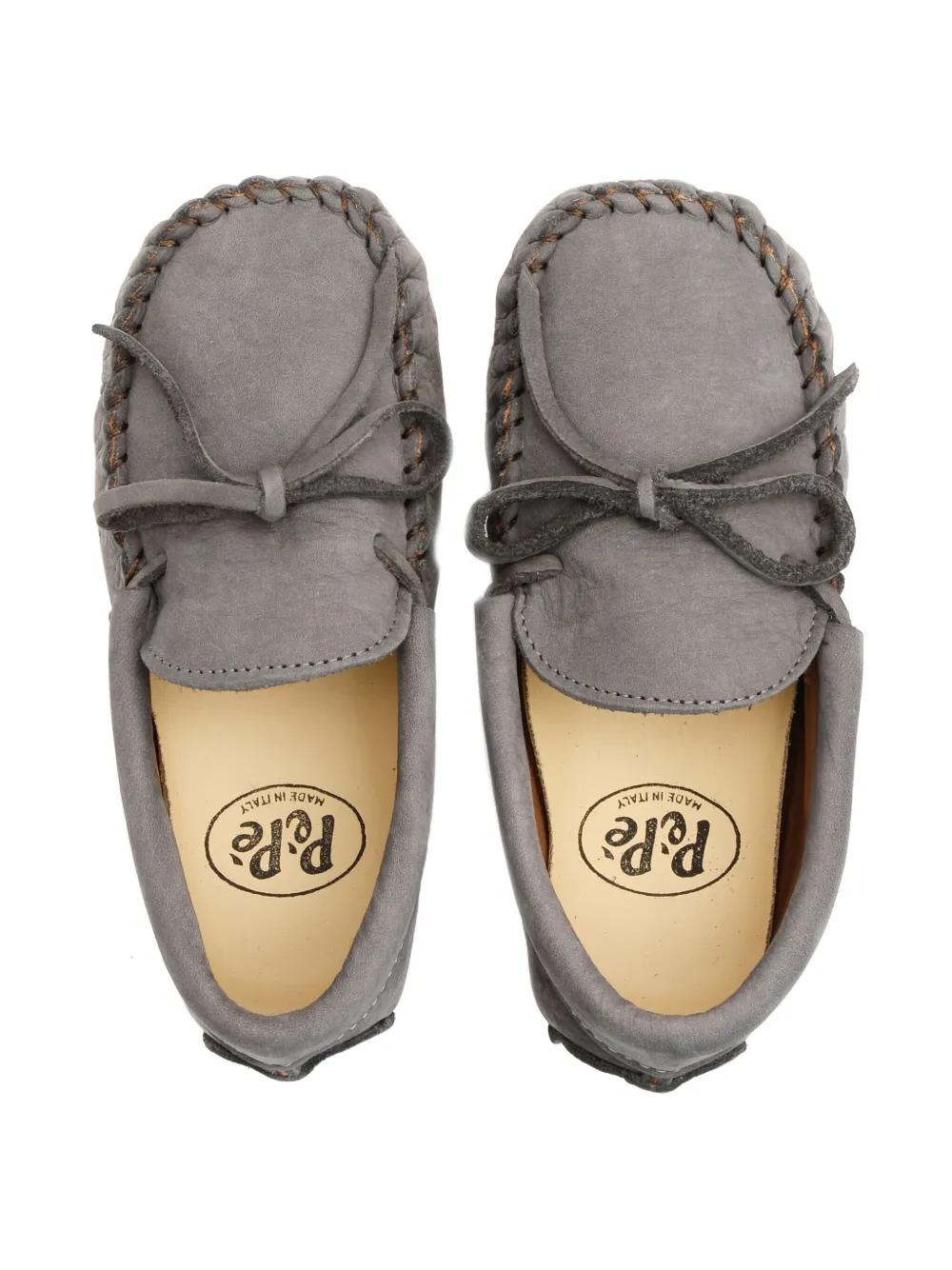 Pèpè leather moccasin slippers Grey